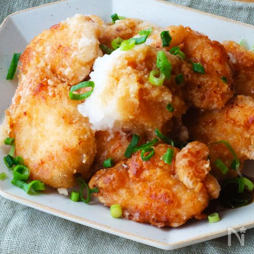 【鶏唐揚げのおろしポン酢】鶏むね肉で節約♪