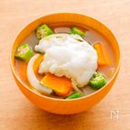 【ふわふわ食感】かぼちゃと残ったたまごの白身のみそ汁