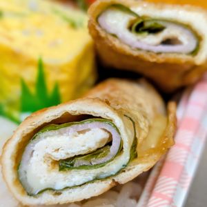 まゆのの作ってみた!投稿(〖 ジュワッとろ〜り 〗ベーコンチーズのきつね巻き)