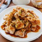 『よだれ鶏風☆鶏肉とれんこんのピリ辛香味だれ』やみつき旨辛♪