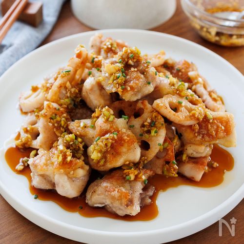 『よだれ鶏風☆鶏肉とれんこんのピリ辛香味だれ』やみつき旨辛♪