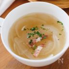 『新玉ねぎとベーコンの洋風スープ』簡単！新玉の甘みたっぷり♡