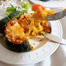 チーズ入りで見た目も中身も楽しい！スコップかぼちゃコロッケ