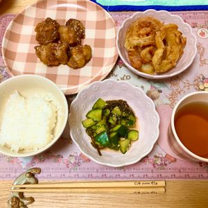 ありみの作ってみた!投稿(ワンパン10分【甘辛鶏唐揚げ】漬け込み不要！揚げ焼きで簡単♩)