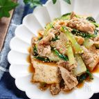 豚バラ厚揚げと青梗菜の香味しょうゆ炒め【#下味冷凍】