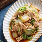 豚バラと焼き白菜の生姜じょうゆ蒸し【#作り置き #包丁不要】