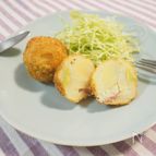 空豆と生ハムのコロッケ