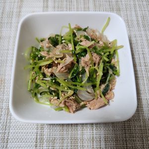 とももの作ってみた!投稿(豆苗と新玉ねぎのツナサラダ【シャキ甘ヘルシー♡】)