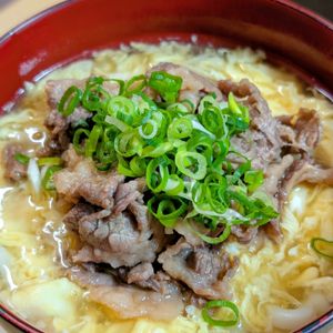 まゆのの作ってみた!投稿(【甘辛牛肉のせ かきたまあんかけうどん】失敗無しで簡単！)