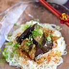 豚バラとなすのぶっかけそうめん