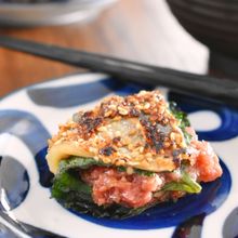 鯵の梅シソはさみ焼き