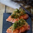 食べる玉ねぎドレッシング　サーモンとトマトの和風サラダ　