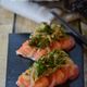 食べる玉ねぎドレッシング　サーモンとトマトの和風サラダ　