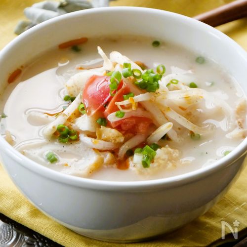 【レンジで５分💛】ふわたまトマトのコクうまスープ
