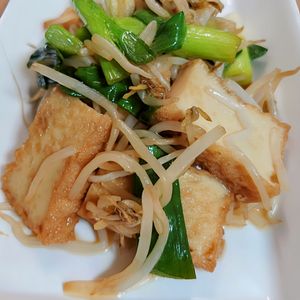 まゆのの作ってみた!投稿(【節約】もやしと厚揚げの甘酢炒め)