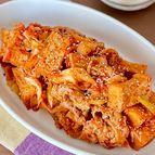 コクうま♩豚肉と厚揚げのごま味噌キムチ炒め