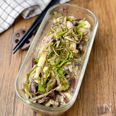 電子レンジで作る◎大葉まみれの無限和風ナス