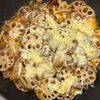 【豚こまとレンコンのキムチーズ炒め】の工程6