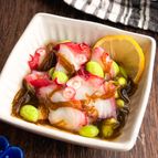 3分でパパっと酢の物！タコと枝豆のもずく酢和え