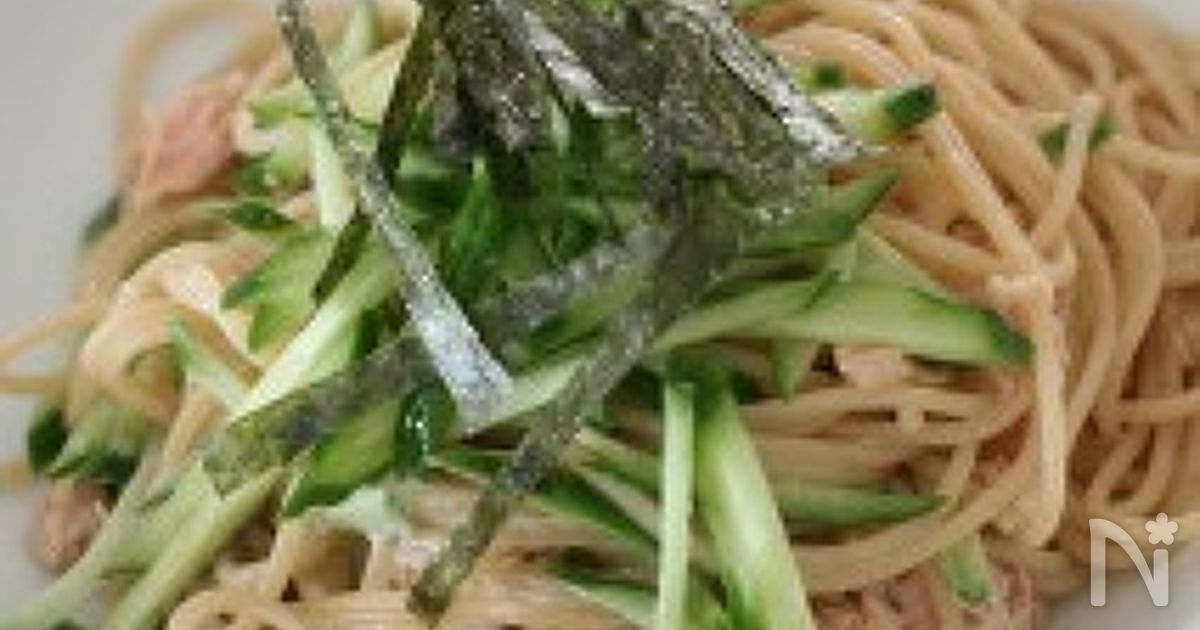 早っ！きゅうりとツナのあえるだけ☆ほんのり和風パスタ