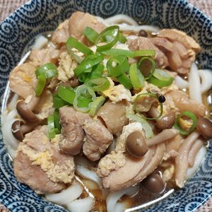 よっこの作ってみた!投稿(汁まで飲み干す美味しさ♡『鶏ときのこのかきたまうどん』)