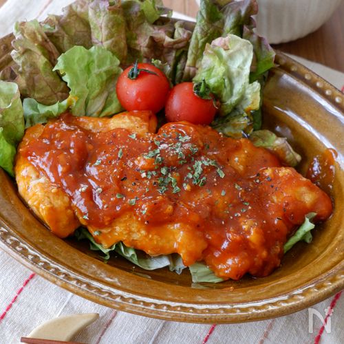 【白米泥棒】鶏むね肉のマスタードケチャップ煮｜しっとり柔らか