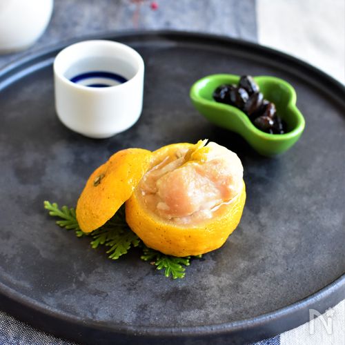 鶏の柚子蒸し＊フライパンで簡単！おもてなし懐石風♪