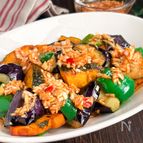 肉いらずの満足おかず！彩り夏野菜のピリ辛香味だれ