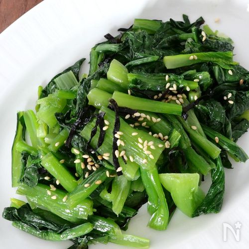 【レンジで簡単】小松菜と塩昆布のナムル