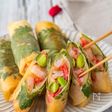 紅生姜がポイント！えびと枝豆の揚げ春巻き