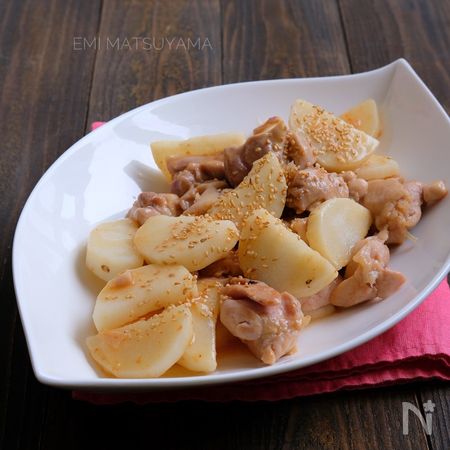 長芋と鶏肉の旨だし梅バター炒め By 松山絵美 レシピサイト Nadia ナディア プロの料理家のおいしいレシピ