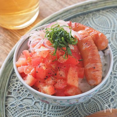 夏バテでも食べやすいトマトごはん【大量消費・簡単丼・時短】
