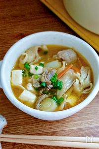 めちゃ旨♡豚バラと舞茸の具だくさん豚汁【栄養◎腸活にも】