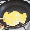 半熟玉子のニラと挽肉かけの工程2