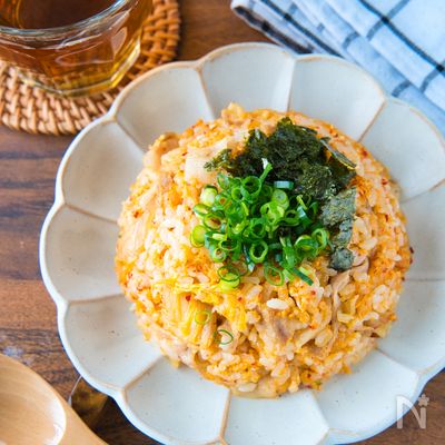 お手軽ランチに﻿！レンジでキムチチャーハン﻿
