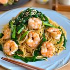 こく旨☆プリプリ海老とニラの香ばし焼きそば