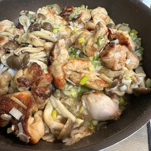1211179の作ってみた!投稿(鶏肉の甘酢ねぎ炒め(調味料2つだけ！ぽん酢で簡単！))
