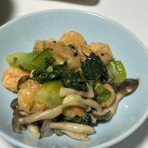 しんやの作ってみた!投稿(毎日でも食べたい！「青梗菜と海老の絶品♪塩味炒め」)