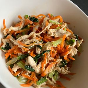 977の作ってみた!投稿(【小松菜とささみの中華サラダ】タンパク質◎ヘルシーお手軽副菜)