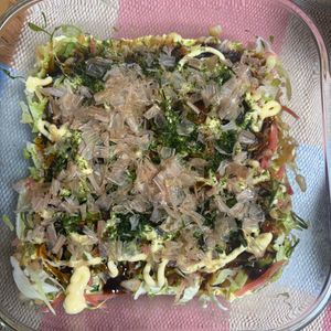 ゆっこの作ってみた!投稿(【ふわふわ豆腐お好み焼き】混ぜてチンするだけ！#電子レンジ)