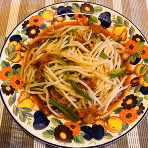 puricoの作ってみた!投稿(激安~激うま~🤩ありがとう😘もやし鶏皮ピーマンの甘辛炒め)