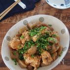 梅酒の梅で！鶏手羽元とこんにゃくの煮物（フライパンひとつ）