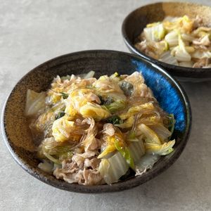 こんこんの作ってみた!投稿(重ねて放置♪包丁不要『豚バラ白菜とはるさめの上海風とろみ煮』)