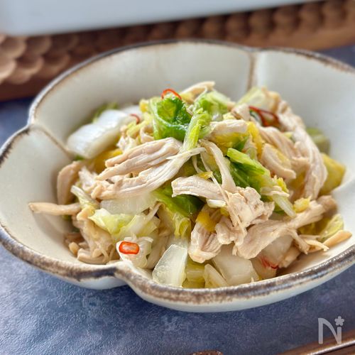 白菜と蒸し鶏のラーパーツァイ【中華風♪ご飯のお供に】