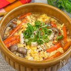 【にんじんとしめじのふわ玉中華スープ】とろとろ〜♡