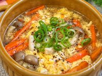 【にんじんとしめじのふわ玉中華スープ】とろとろ〜♡