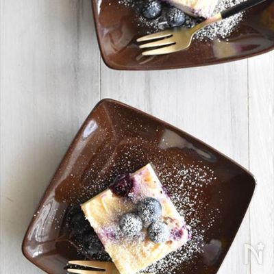 レンジで簡単！ブルーベリーチーズケーキ