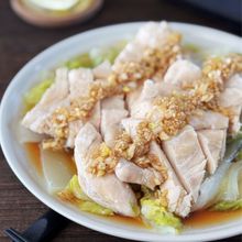 白菜と鶏むね肉の重ね蒸し【絶品タレで食べる】
