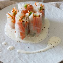梨の生春巻き〜麹ヨーグルトソース〜