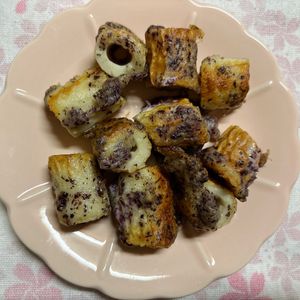 チョビの助の作ってみた!投稿(少ない油でOK！ちくわのゆかり揚げ焼き)